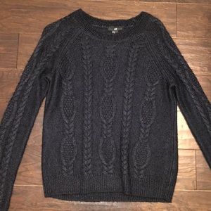 H&M Navy blue cable knit sweater